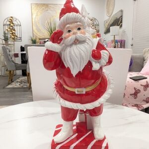 Festive Red and White Santa Claus Figurine